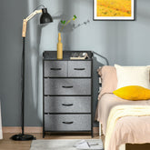 Fabric 5 Drawer Organizer Gray