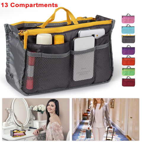 Handbag Organizer Insert with Zipper & Pockets
