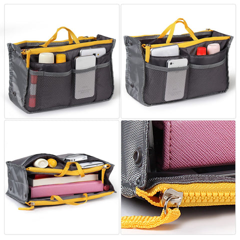 Handbag Organizer Insert with Zipper & Pockets