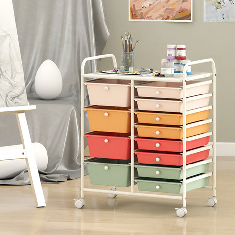 Utility 12 Drawer Organizer Cart with Wheels