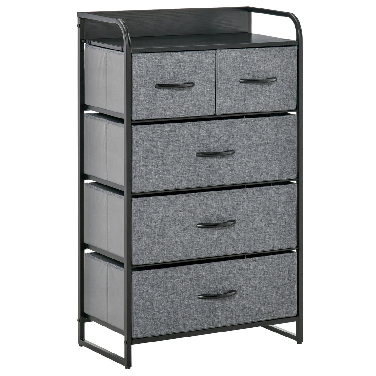 Fabric 5 Drawer Organizer Gray