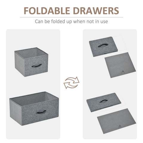 Fabric 5 Drawer Organizer Gray