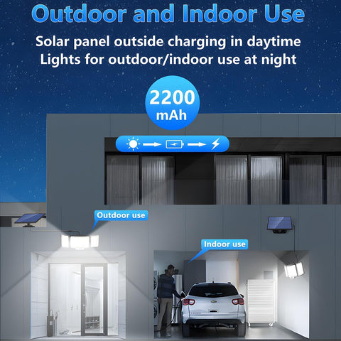 2 Pack Solar Lights Outdoor 348 LED Motion Sensor Lights With Remote Control  3 Head Waterproof