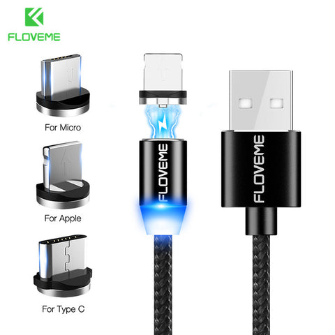 3-in-1 Magnetic Charging Cable USB for iPhone & Android