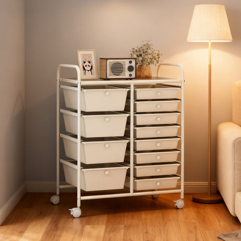 Utility 12 Drawer Organizer Cart with Wheels