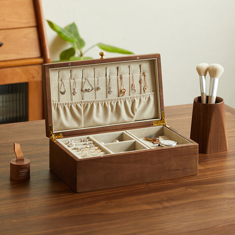 Black Walnut Jewelry Organizer  Multi-layer