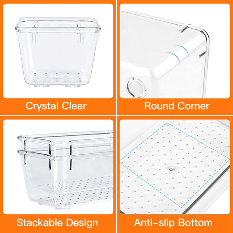25PCS Clear Plastic Drawer Organizers Set