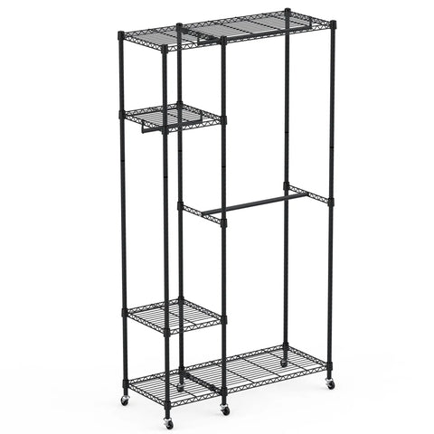 4 Tier Heavy Duty Garment Rack with Wheels