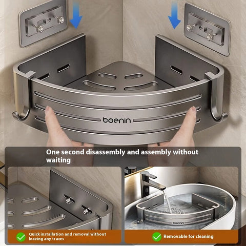 Portable Raised Bathroom Storage Triangle Rack