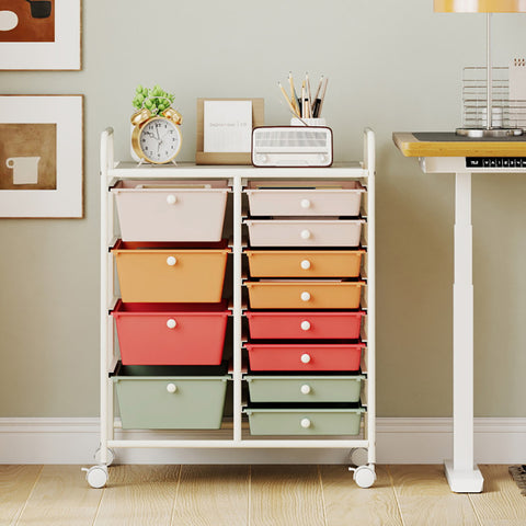 Utility 12 Drawer Organizer Cart with Wheels