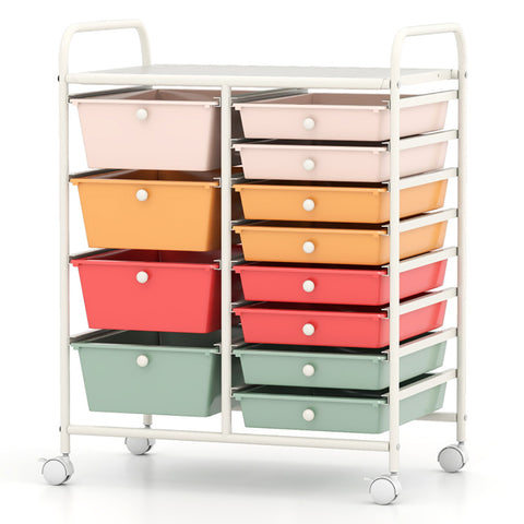 Utility 12 Drawer Organizer Cart with Wheels