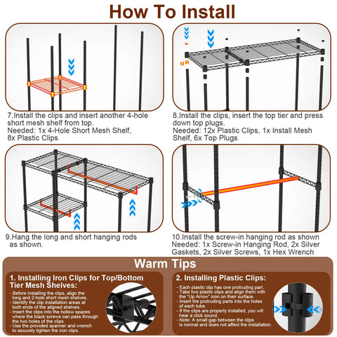 4 Tier Heavy Duty Garment Rack with Wheels