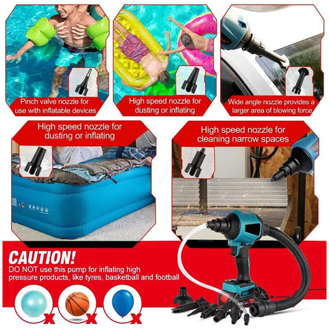 50000RPM Cordless Dust Blower Air Blower Inflatable Pumping With 2 Battery