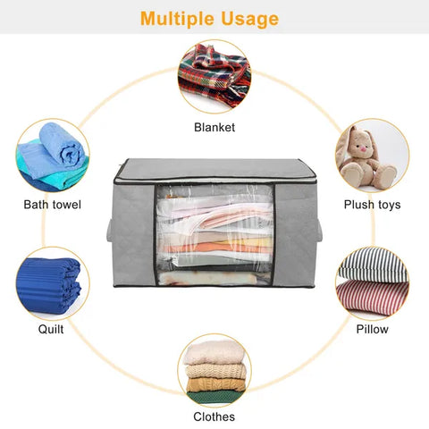 2Pcs 90L Clothes Storage Bags