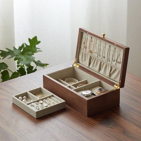 Black Walnut Jewelry Organizer  Multi-layer